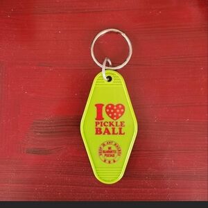 Rebellious One Green Pickleball Keychain